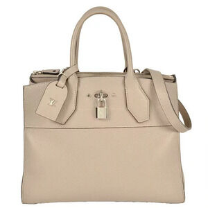 Louis Vuitton City Steamer Handbag Leather Galet Beige